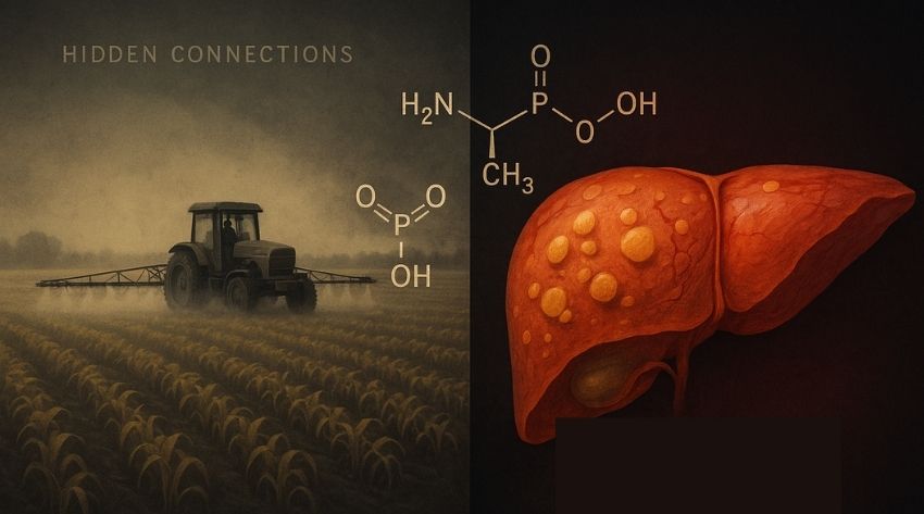 image showing the connection between glyphosphate and fatty liver disease