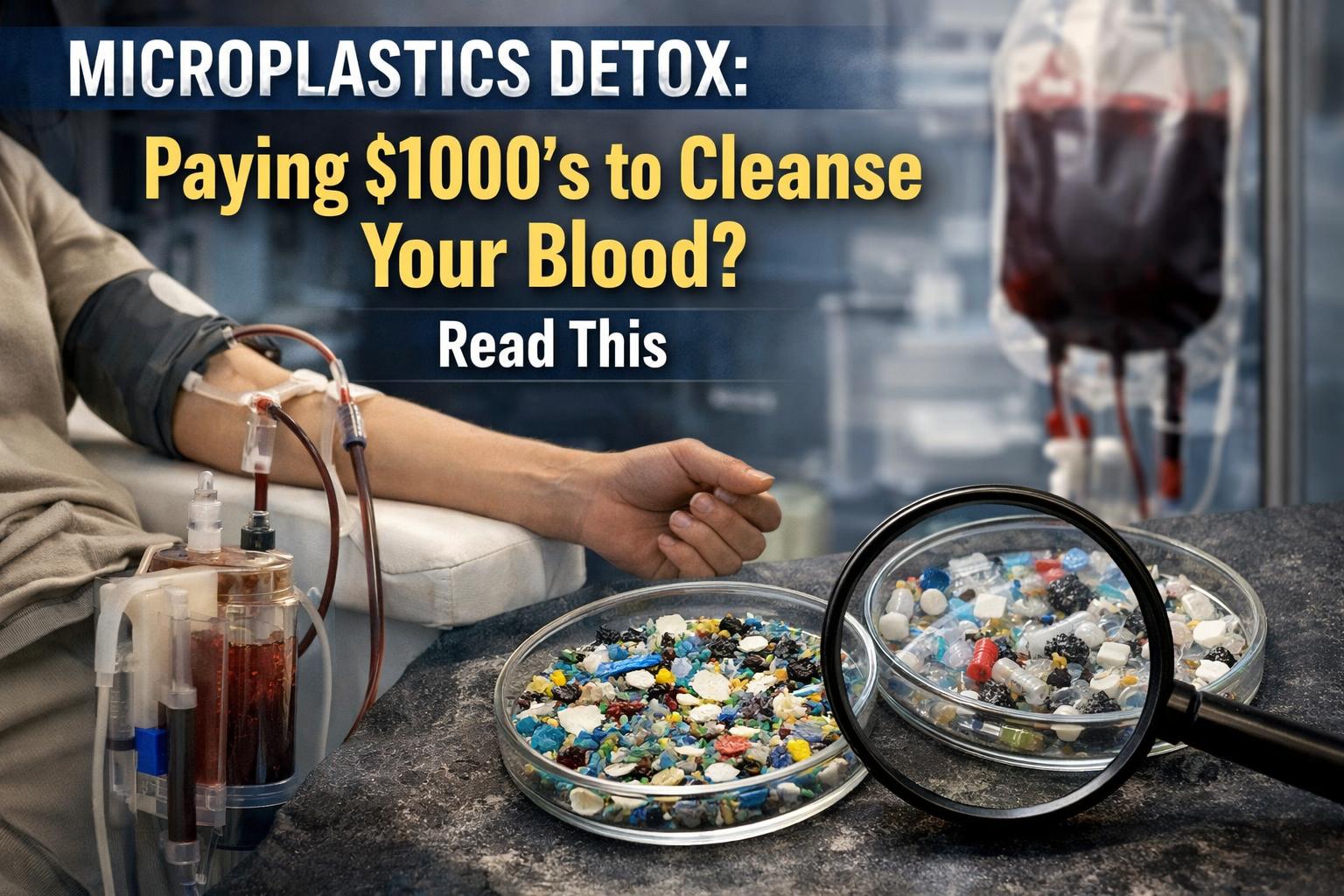 celebrity microplastics detox scam plasmapheresis warning