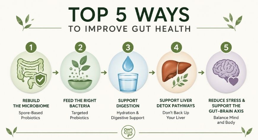 top 5 ways to improve gut health_sara banta\ health