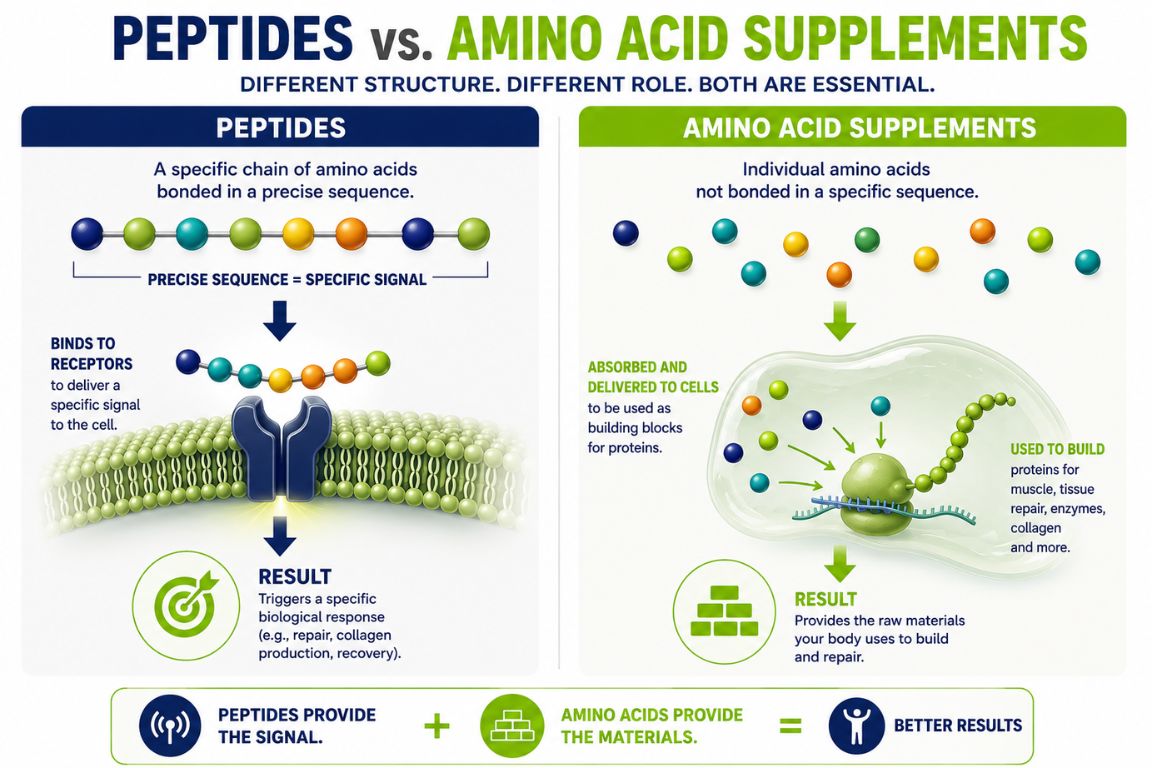 peptide amino chains vs amino acid supplements_infographic